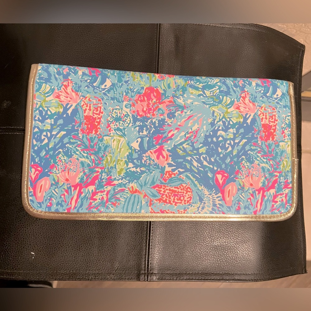 Lilly Pulitzer pink blue travel wallet jewelry pouch organizer - Picture 5 of 5